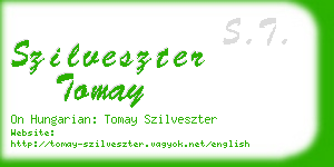 szilveszter tomay business card